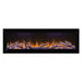 Napoleon Alluravision Deep Built-in /Wall Mounted Electric Fireplace with orange flames and blue accent lighting