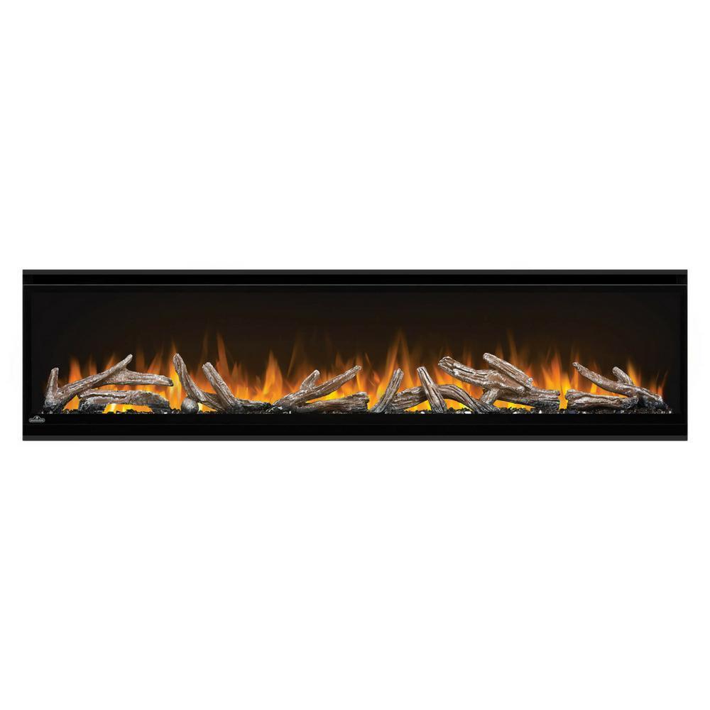 Napoleon Alluravision Deep Built-in /Wall Mounted Electric Fireplace with orange flames and logs