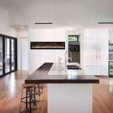 Napoleon Alluravision Slimline 74" Built-in /Wall Mounted Electric Fireplace in Kitchen/Dining Area