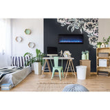 Modern Linear Fireplace in an Office