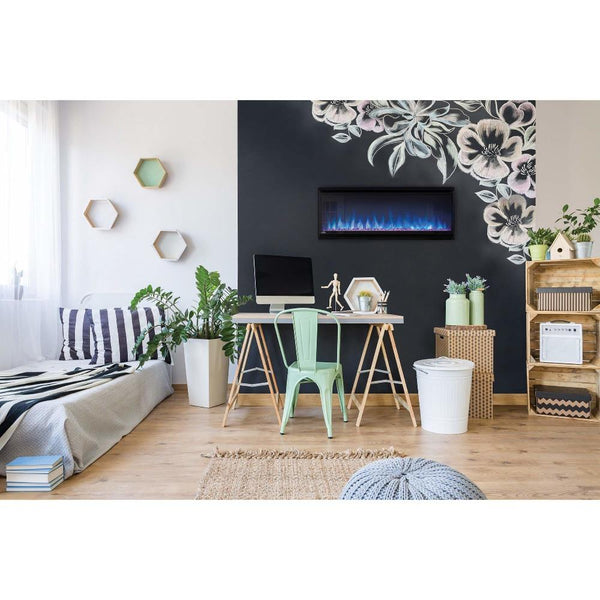 Modern Linear Fireplace in an Office