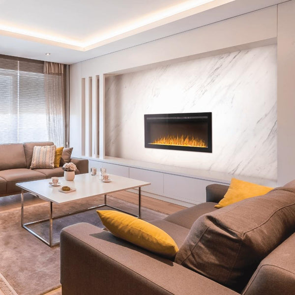 Napoleon PurView Built-in / Wall Mounted Electric Fireplace Recessed In A Wall