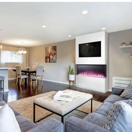 Napoleon Trivista 50" 3-Sided Built-in Electric Fireplace in a living space