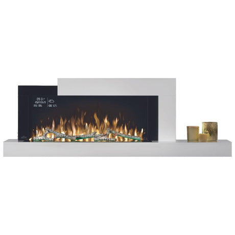 napoleon stylus cara elite electric fireplace with yellow flames and birch logs