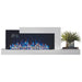 napoleon stylus cara elite electric fireplace with blue and orange flames and birch logs