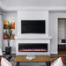 Napoleon Trivista Pictura 50-Inch 3-Sided Electric Fireplace in a midcentury space