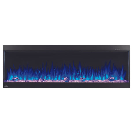 Napoleon Trivista Pictura 50-Inch Electric Fireplace with blue flames and crystal media