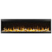 Napoleon Trivista Pictura 60" 3-Sided Electric Fireplace with yellow flames and birch logs