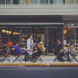Ndustria NHE Outdoor Infrared Gas Heater in a cafe