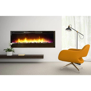 Nexfire 50" Linear Built-in/Wall Mounted Electric Fireplace in a midcentury space