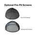 pivot and lift dome fire pit screen