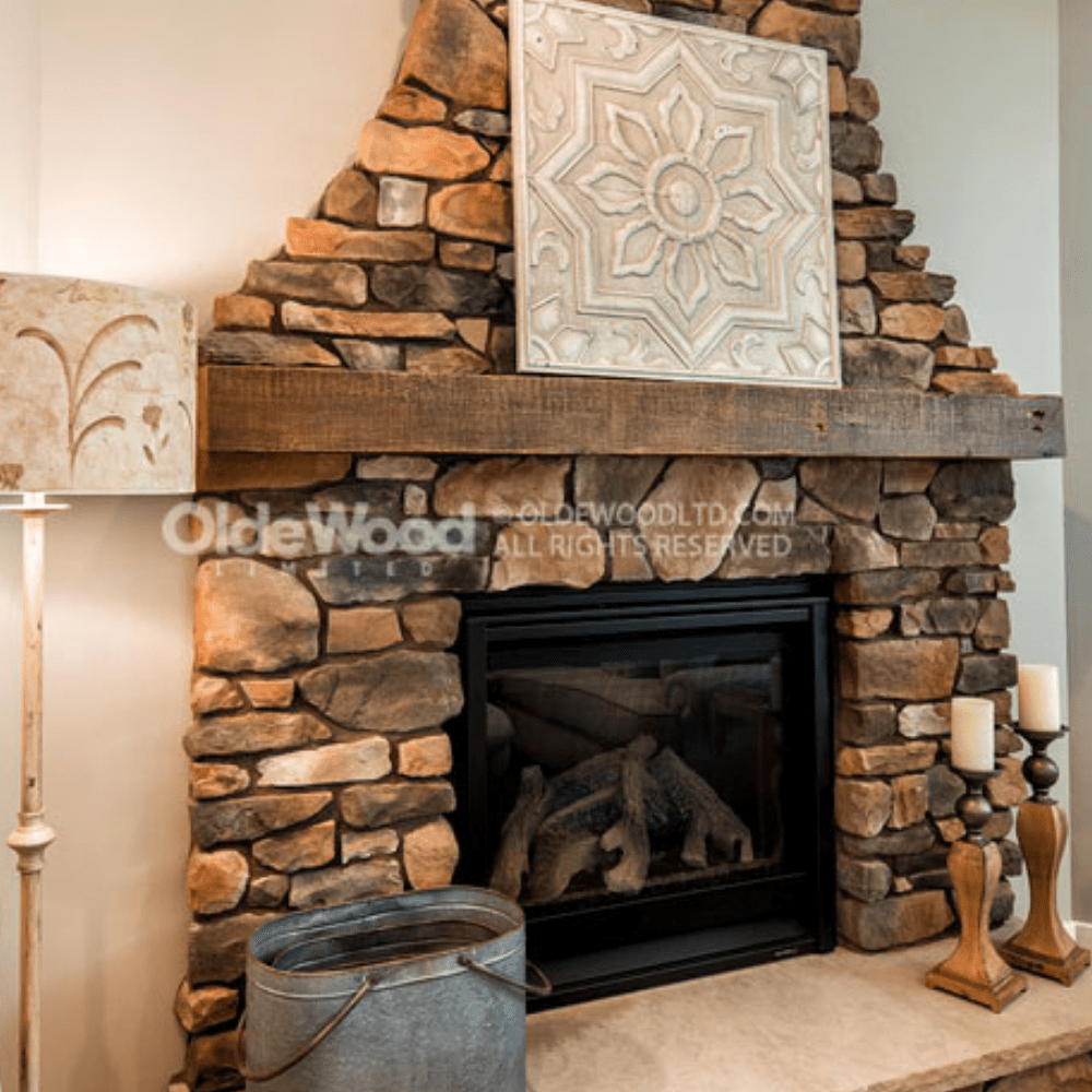 Chesapeake Old World Banding Steel Fireplace Mantel Shelf
