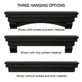 Three Hanging Options for Pearl Mantels Celeste Espresso Wood Mantel Shelf