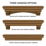 Three Hanging Options for Pearl Mantels Celeste Dune Wood Mantel Shelf