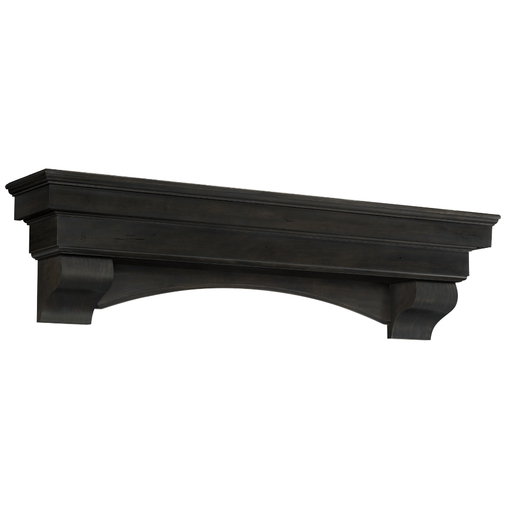Pearl Mantels Celeste Espresso Wood Mantel Shelf angled view