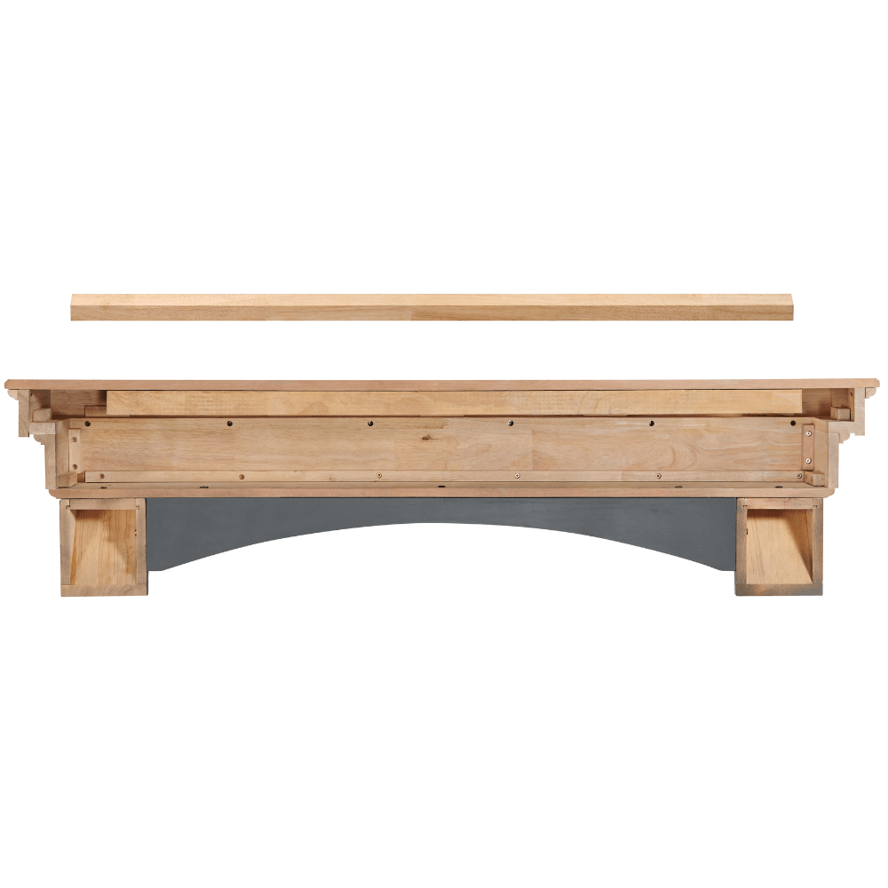 Pearl Mantels Hadley Wood Mantel Shelf With Rustic Chalk Wash Top Unfinished