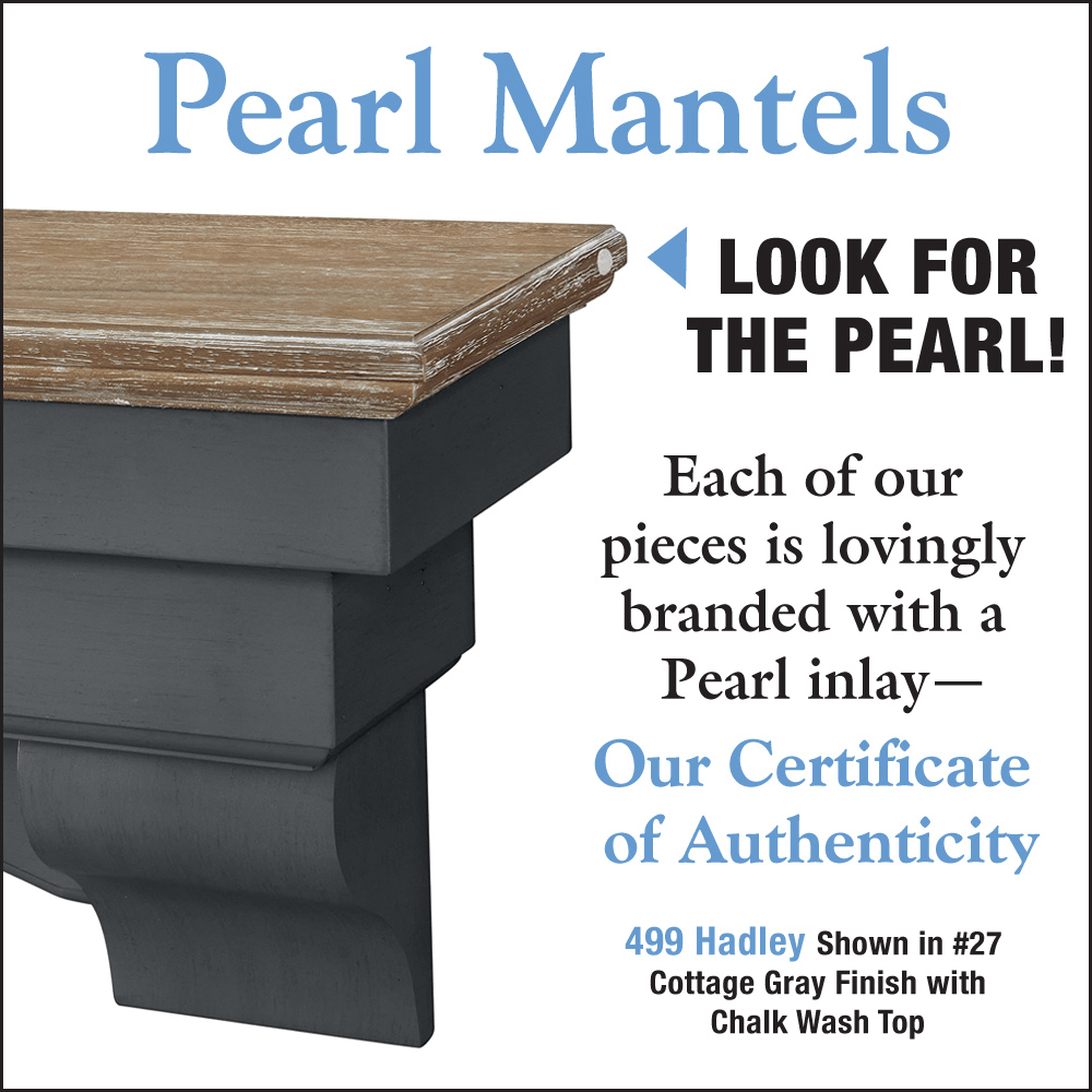 Inlay of Pearl Mantels Hadley Wood Mantel Shelf With Rustic Chalk Wash Top