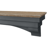 Pearl Mantels Hadley Wood Mantel Shelf With Rustic Chalk Wash Top