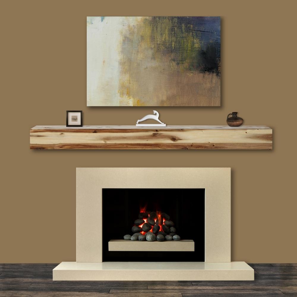 Pearl Mantels Acacia Wood Mantel Shelf With Décor On Top