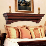 Pearl Mantels Auburn Wood Mantel Shelf in Distressed Cherry Finish With Corbels and Arch