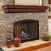 Pearl Mantels Auburn Wood Mantel Shelf on a Stone Finished Wall Without Corbels and Arch
