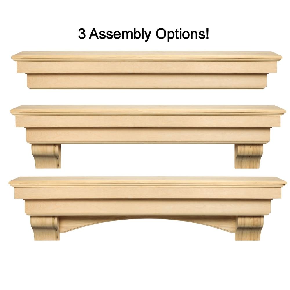 Pearl Mantels Auburn Wood Mantel Shelf Assembly Options