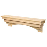 Pearl Mantels Auburn Wood Mantel Shelf Unfinished Angled View