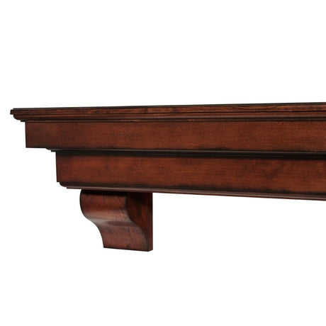 Pearl Mantels Auburn Wood Mantel Shelf in Distressed Cherry With Corbels