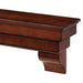 Pearl Mantels Auburn Wood Mantel Shelf in Distressed Cherry With Corbels and Pearl Mantels Trademark