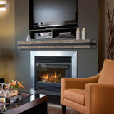 Pearl Mantels Bedford Gristmill Mantel Shelf With Candles and A Vase On Top