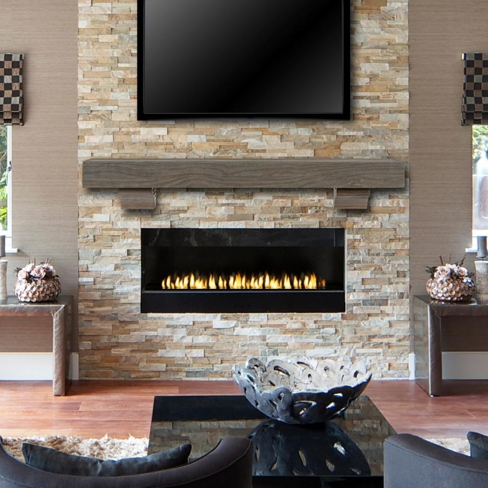 Pearl Mantels Cherokee Wood Mantel Shelf in Little River Finish