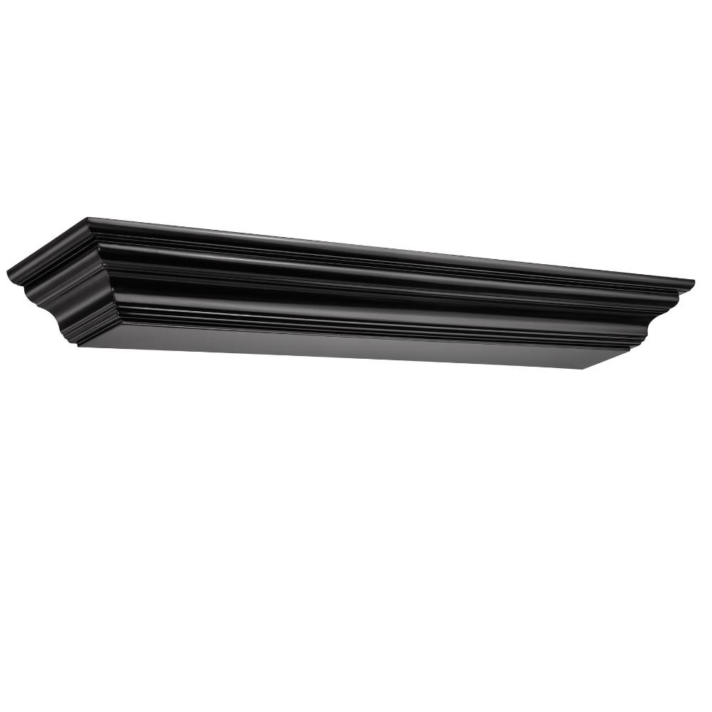 Pearl Mantels Crestwood MDF Mantel Shelf In Black Finish (Angled View)