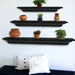 Pearl Mantels Crestwood MDF Mantel Shelf In Black Finish With Plants on Top