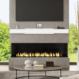 Pearl Mantels Emory Adjustable MDF Mantel Shelf In a Living Room