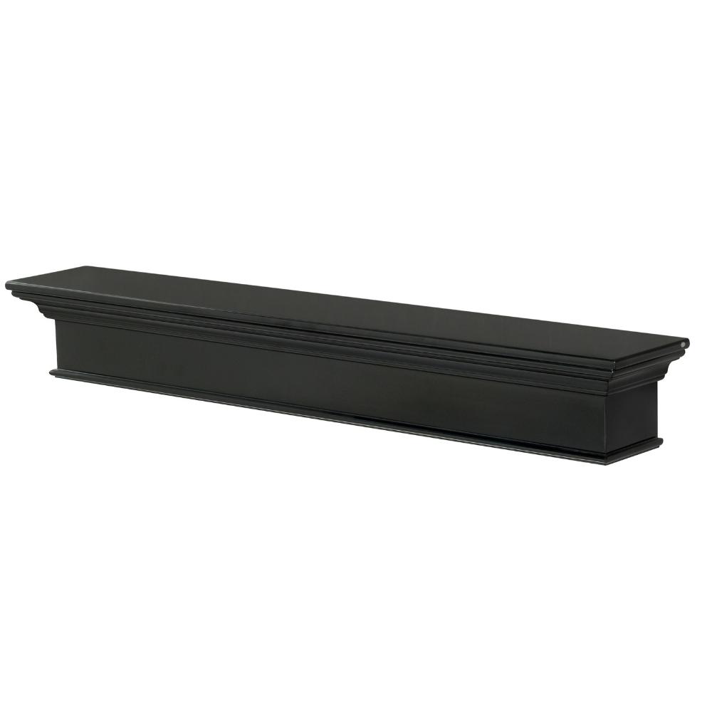 Pearl Mantels Henry MDF Mantel Shelf In Black (Angled View)