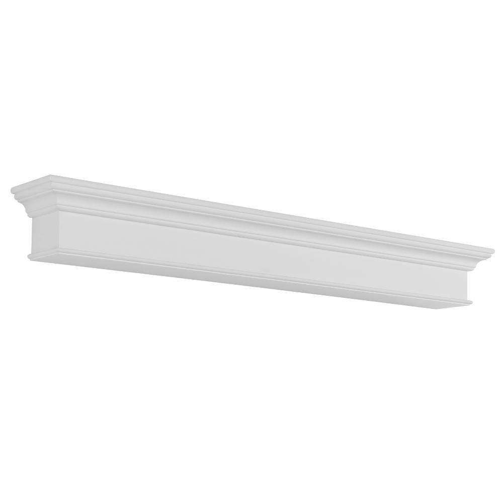 Pearl Mantels Henry MDF Mantel Shelf In White (Angled View)