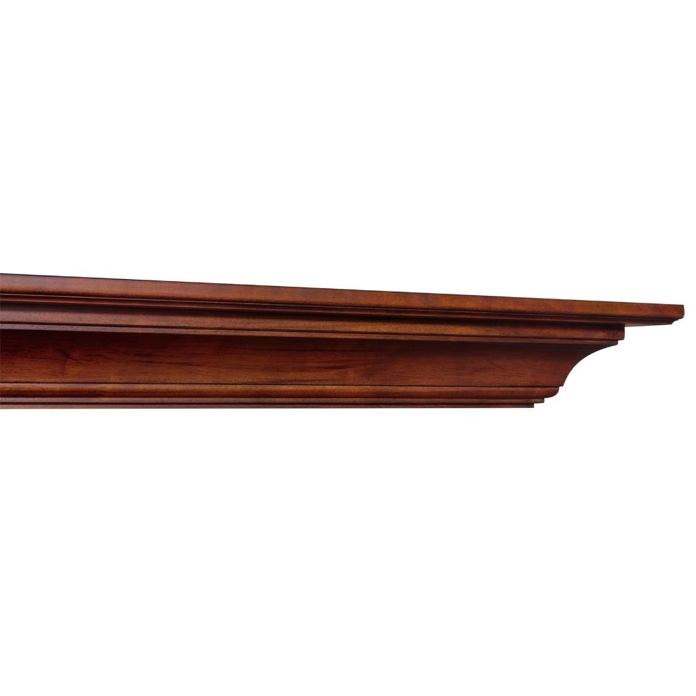 Pearl Mantels Homestead Wood Mantel Shelf in Antique Finish Tapered Design Showcase