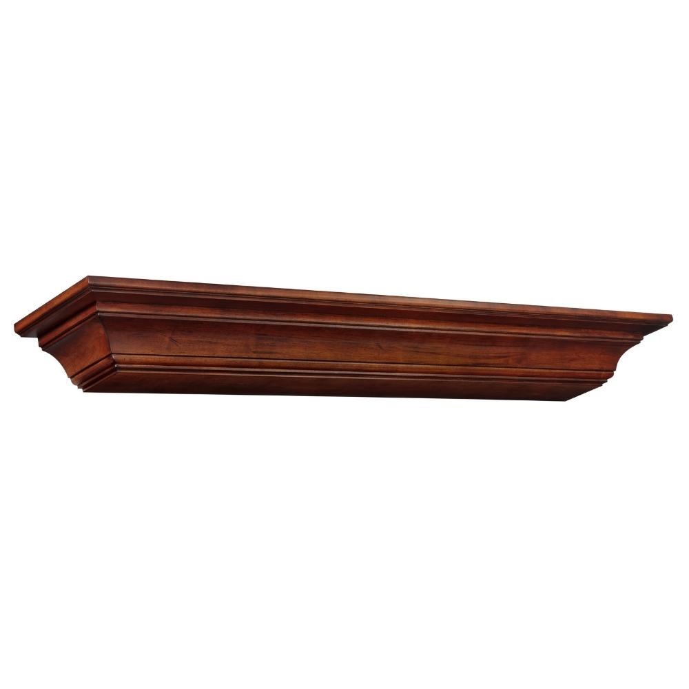 Pearl Mantels Homestead Wood Mantel Shelf in Antique Finish (Angled View)