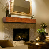 Pearl Mantels Lexington Wood Mantel Shelf In Rustic Medium Distressed Finish With Décor On Top