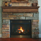 Pearl Mantels Savannah Wood Mantel Shelf Taos Finish On A Stone Finished Wall