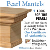 Pearl Mantels Certificate of Authenticity
