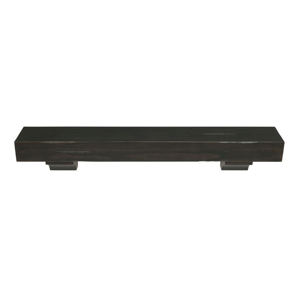 Pearl Mantels Shenandoah Wood Mantel Shelf in Espresso Finish With Corbels (Angled View)