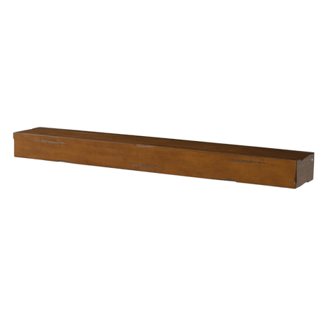 Pearl Mantels Shenandoah Wood Mantel Shelf in Medium Rustic Finish Without Corbels (Angled View)