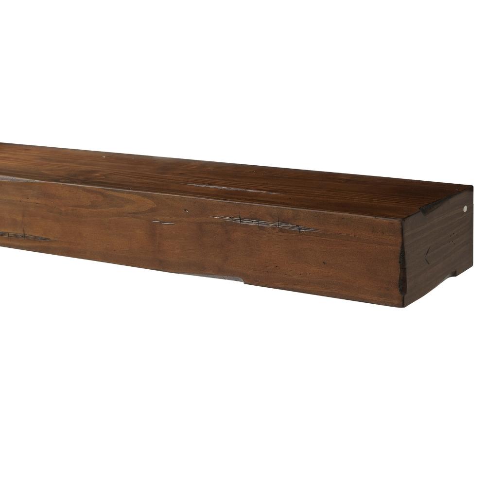 Pearl Mantels Savannah Wood Mantel Shelf in Cherry Rustic Finish Close-up Shot