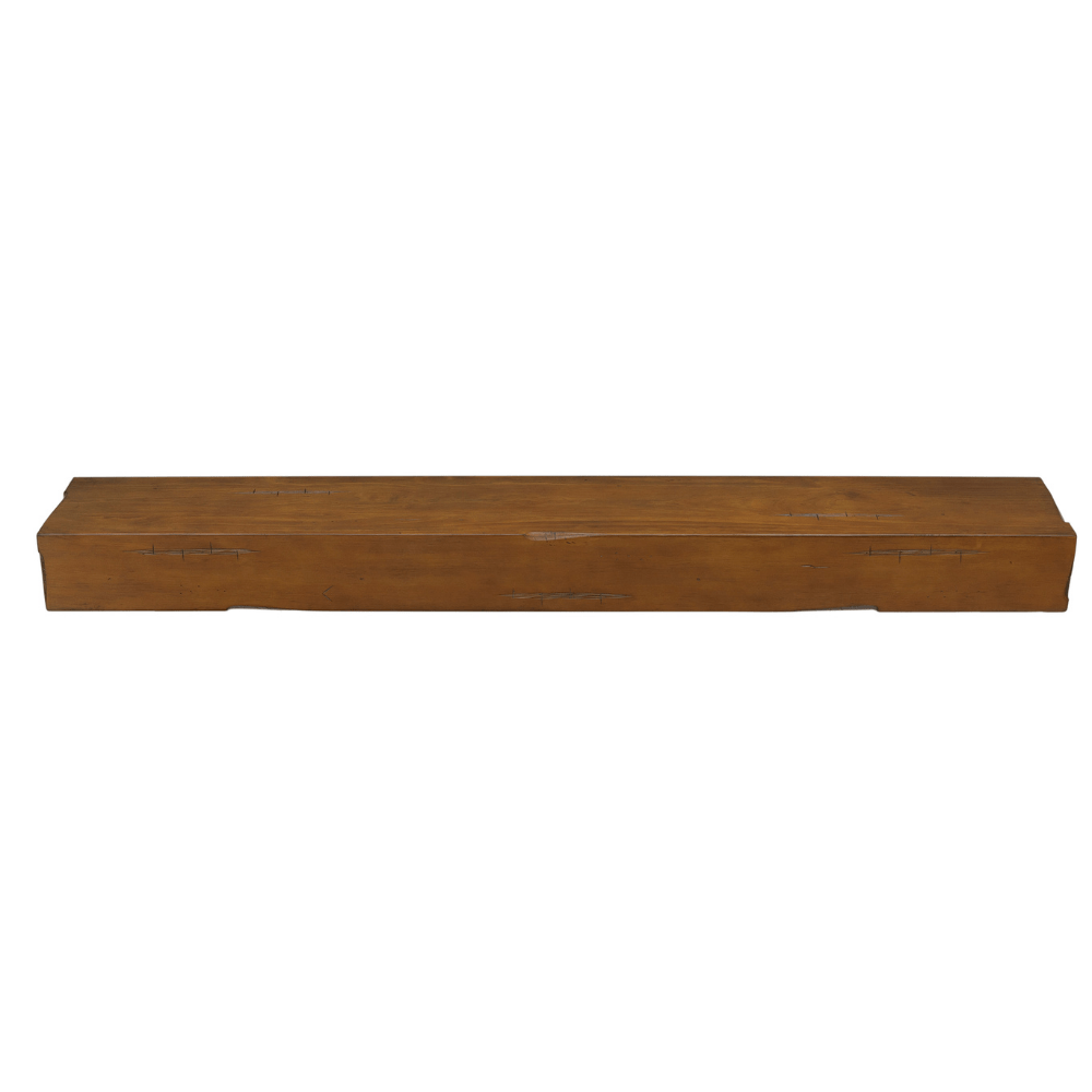 Pearl Mantels Shenandoah Wood Mantel Shelf in Medium Rustic Finish Without Corbels