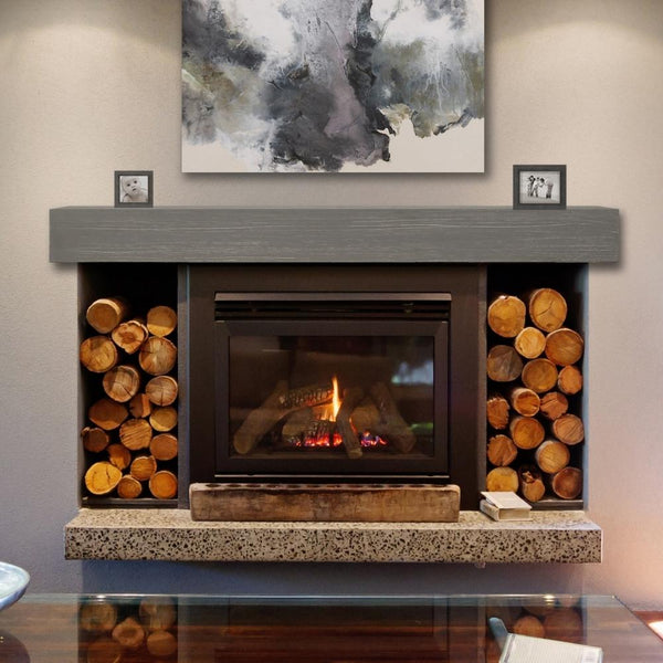 Pearl Mantels Zachary Non-Combustible Fiberglass Mantel Shelf in Graywash - close-up view