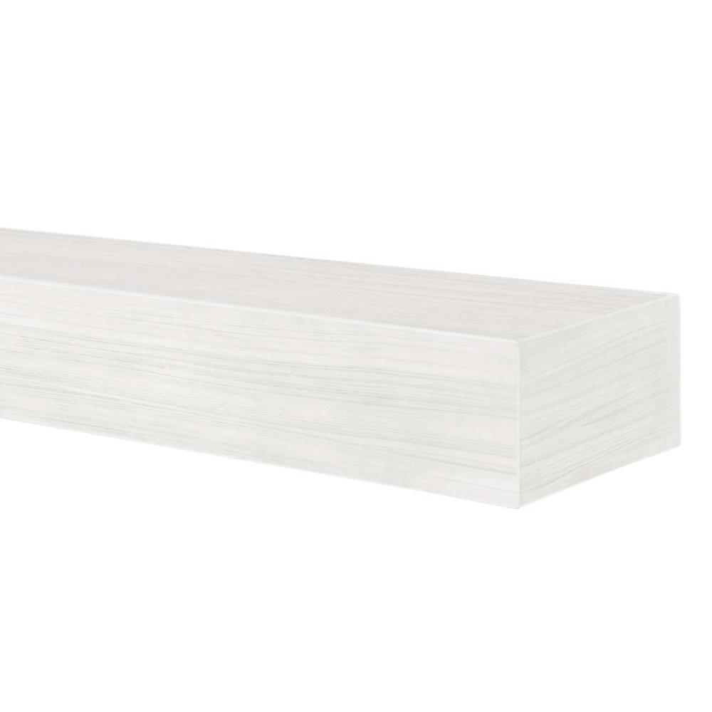 Pearl Mantels Zachary Non-Combustible Fiberglass Mantel Shelf White Wash