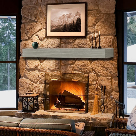 Pearl Mantels Zachary Non-Combustible Fiberglass Mantel Shelf in Graywash