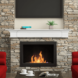 Pearl Mantels Shepherd MDF Mantel Shelf below tv