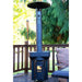 Q-stoves Q-Flame Portable Outdoor Pellet Heater on a wooden deck